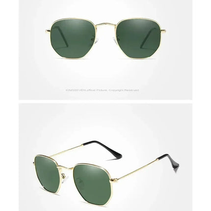KINGSEVEN Fashion Women Polygon Sunglasses Men Polarized UV400 Sunscreen Round Thin Frame Glassses Luxury Causal Driving Eyewear