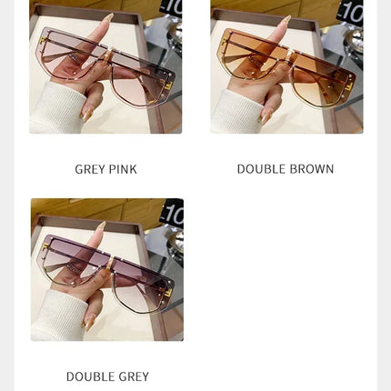 Sunglasses Integrated Frame High-end Frameless New Sunglasses Metal Polygonal Fashion Glasses 90288