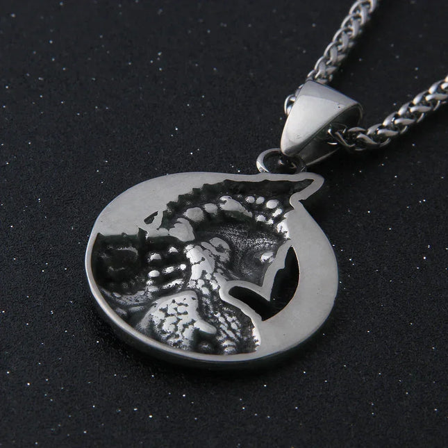 stainless steel King of War Spartan Warrior Portrait Pendant Men\'s Necklace Trend Rock Hip Hop Party Jewelry Christmas Gift