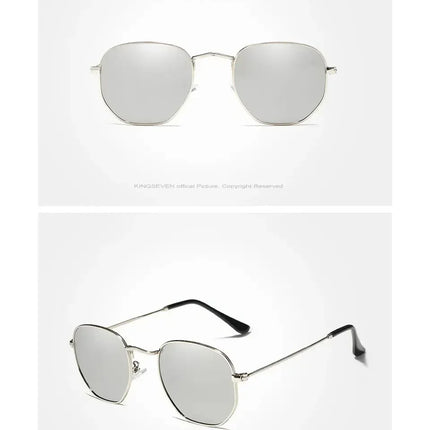 KINGSEVEN Fashion Women Polygon Sunglasses Men Polarized UV400 Sunscreen Round Thin Frame Glassses Luxury Causal Driving Eyewear