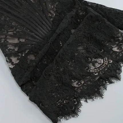 TARUXY Sexy Lace See-through Patchwork Corset Dress Female Bodycon Elegant Party MIrrgualr Mini Dress Women Tube Top Dress New