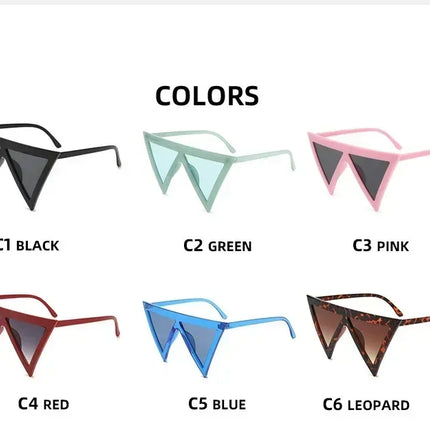 Oversized Triangle Punk Shiled Sunglasses Women Big Frame 2025 Luxury Brand Windproof Eyewear For Ladies UV400 Goggle Shades