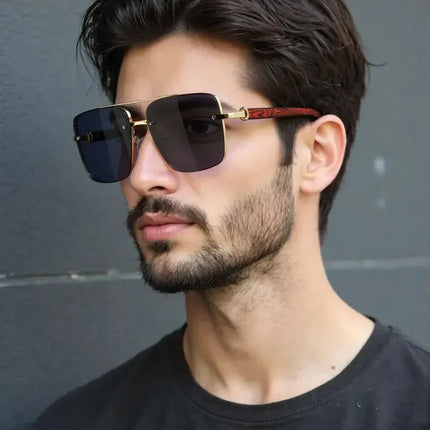 New Square Sunglasses For Men Vintage Outdoor Sunglasses Oculos Designer Wooden Glasses Sunscreen Sun Lentes Dropshipping Gafas