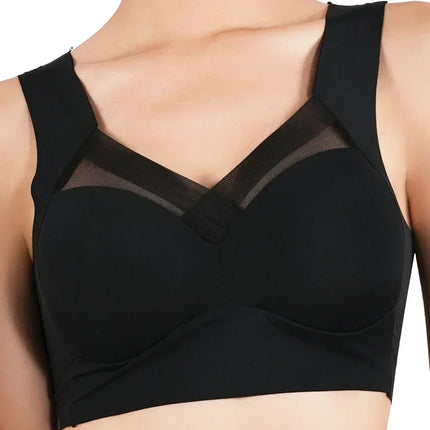 1pc Womens Ice Silk Minimizer Bras Large Size Underwear Seamless Lingerie Push Up Sport Thin Cup Sexy Mesh Yarn Bra for Women