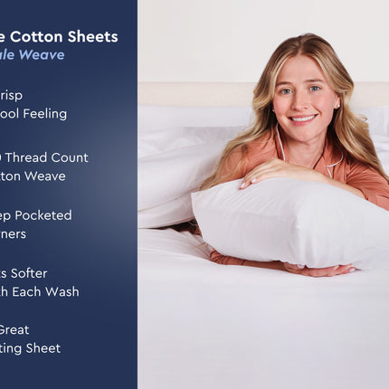 Crisp Percale Cotton Bed Sheets