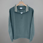 Quarter Zip Pullover / Still Water/Tapioca Stripe / S