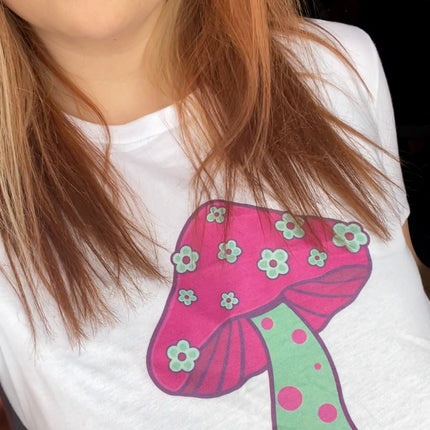 Funky Floral Mushroom Tee Shirt