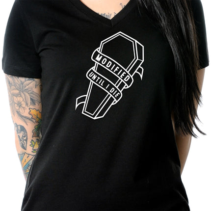 Modified Till I Die Tapered V-Neck Tee Shirt