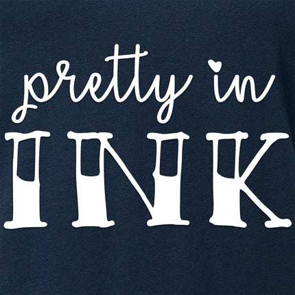 Pretty in Ink Navy Tapered V-Neck Tee Shirt