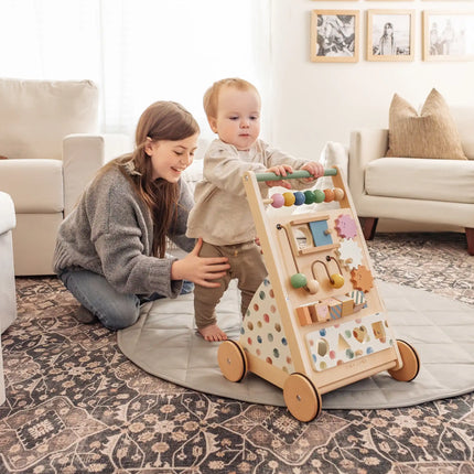 Tiny Land® Versatile Natural Wooden Baby Walker