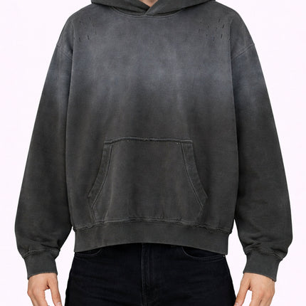 GREY DISTRESSED HOODIE