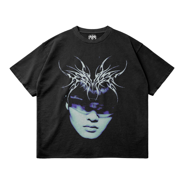 Kryptic Myst Garment Dyed Streetwear Tee 260GSM Cotton Faded Raw Hem True To Size