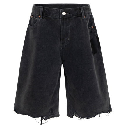 NOIR CUTOFF DENIM SHORTS