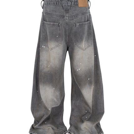 SLATE WIDEBOY SPLATTER DENIM