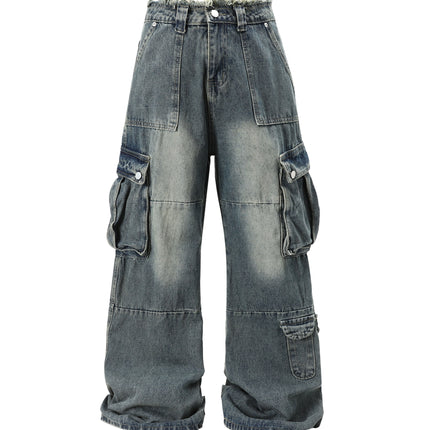 AZUL DISTRESSED CARGO DENIM