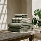 Sage & Ecru / Standard Set (Set of 6 with Deia Bath Towels)