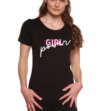 Girl Power Printed Women's Bamboo/Cotton Short Sleeve Scoop Neck T-Shirt