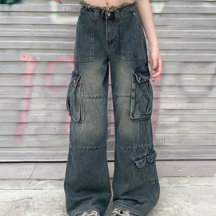 AZUL DISTRESSED CARGO DENIM