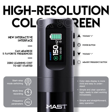 Dragonhawk Wireless Tattoo Pen Machine with 4.0MM Stroke Frequency Adjustable | Mast Wing