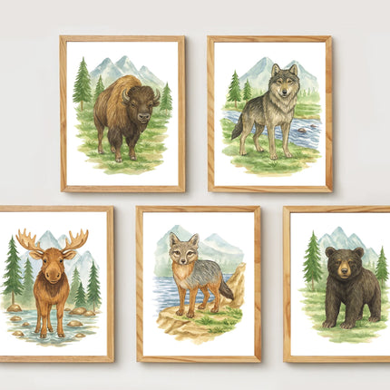 Wild Beasts Art Print, Framed (12" x 16")