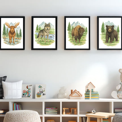 Wild Beasts Art Print, Framed (12" x 16")