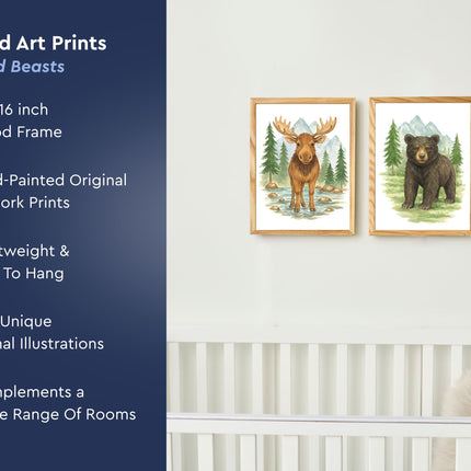Wild Beasts Art Print, Framed (12" x 16")