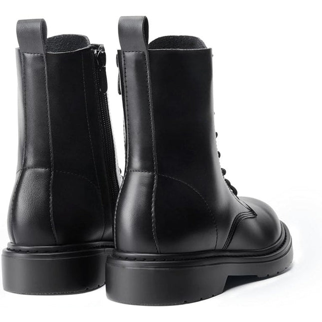 Dream Pairs Womens Size 10 Black Faux Leather Lace Up Low Heel Combat Boots
