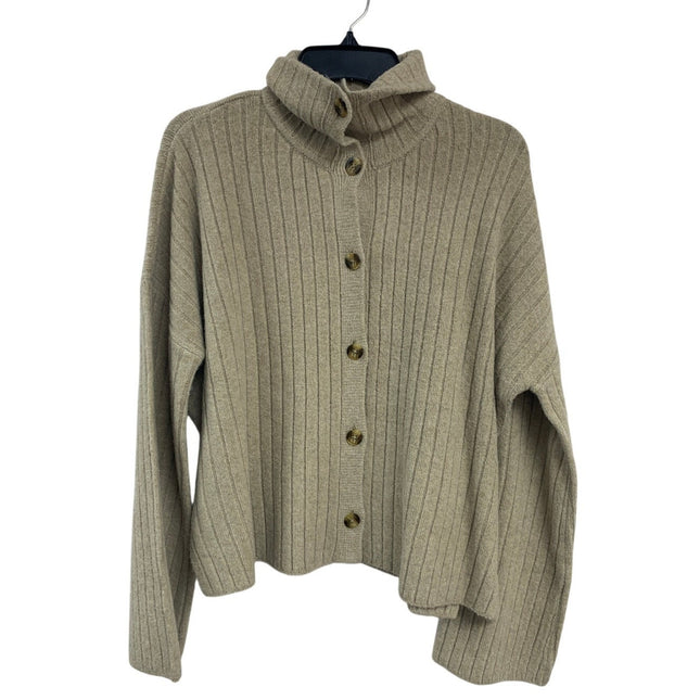 New Aerie Womens Small Long Sleeve Button Up Ribbed High Neck Cardigan Sweater