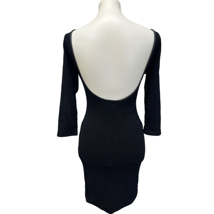 Love Chesley Womens Medium Long Sleeve Blue Glitter Nylon Blend BodyCon Dress