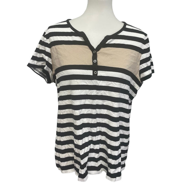 Lot of 2 Croft & Barrow St Johns Bay Womens XL Short Sleeve Cotton Blend Tops
