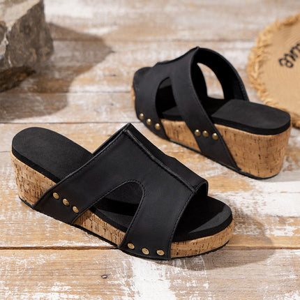 Lillian On Wedge Slippers