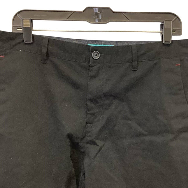 Perruzo Los Angeles Size Mens Size 36 Cotton Blend Black Chino Shorts w Pockets