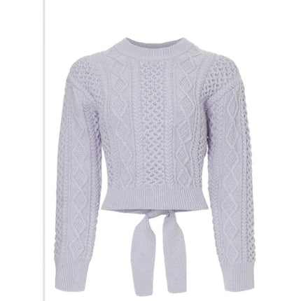 Rails Womes XL Amy Tie Back Long Sleeve Crew Neck Cropped Cable Knit Sweater