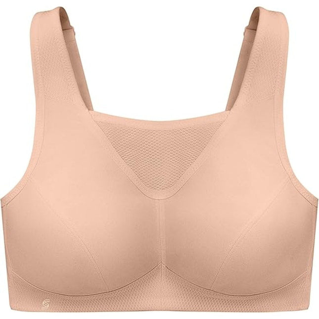 New Glamorise Womens 50F Cafe Full Figure Wire Free No Bounce Sports Bra