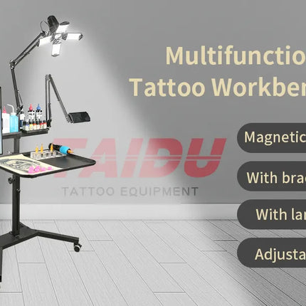 TAIDU PROMOTION MULTI-FUNCTIONAL DOUBLE HOLDER TATTOO BENCH WITH LIGHT