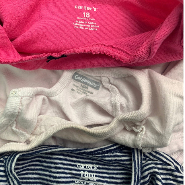 Lot of 9 Carters Garanimal Cat & Jack Baby Girls 18 Mos Shirts One Piece Outfits