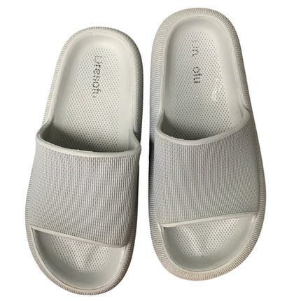 Mens Size 9.5 Gray Slide On Sandals Open Round Toe Thick Sole Shower Clog Shoes