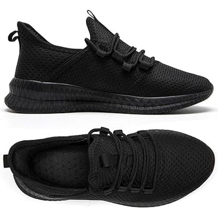 New Qujgs Womens Size 10 Black Breathable Mesh Lace Up Athletic Sneaker Shoes
