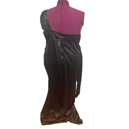 New XPlusWear 4X One Shoulder Beaded Metail Chain Formal Special Event Dress