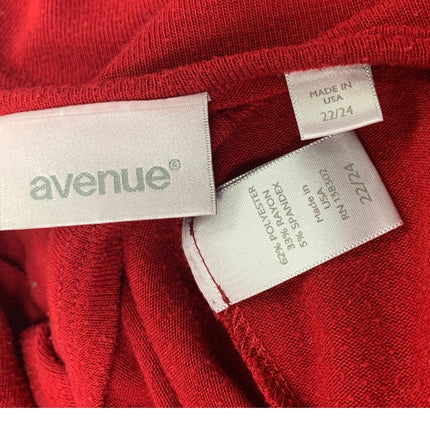 Avenue Womens Plus Size 22/24 Rhinestone Studs Long Sleeve Scoop Neck Shirt Top