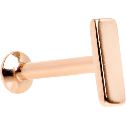 5/16 6mm  Rose Gold IP Rectangle Internal Thread Daith Cartilage Tragus