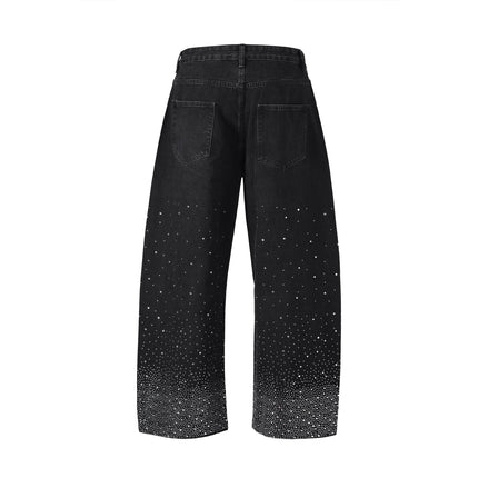 NOIR FLORAL RHINESTONE DENIM