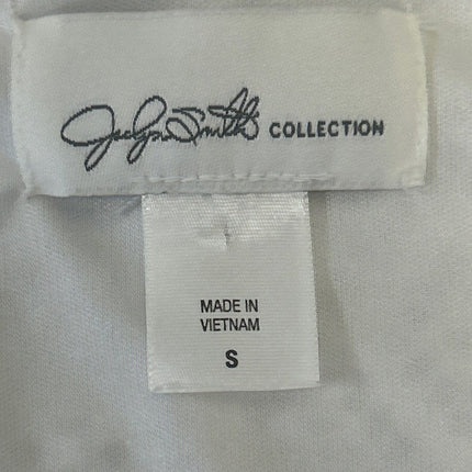 Jaclyn Smith Womens Small Sleeveless Layered Look Lacy Overlay White Top Blouse