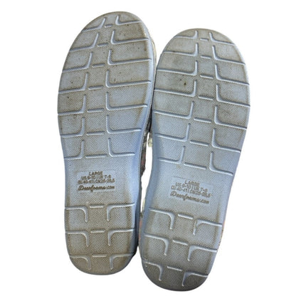 Dearfoams Womens Large 9/10 Blue Floral Memory Foam Non Slip House Slippers