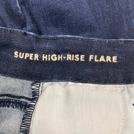 New American Eagle Women Size 4 Super High Rise Flare Dark Ash Denim Blue Jeans