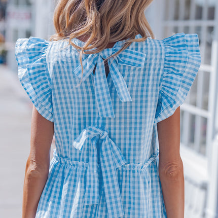 Deborah Sleeve Gingham Maxi Dress