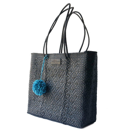 All Black Woven Tote