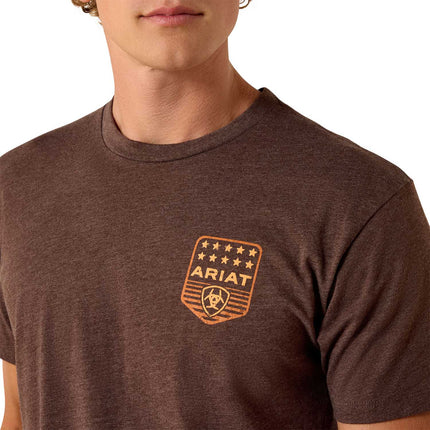 Ariat Mens Patriotic Badge Short Sleeve Shirt, 100% Cotton Unisex Top