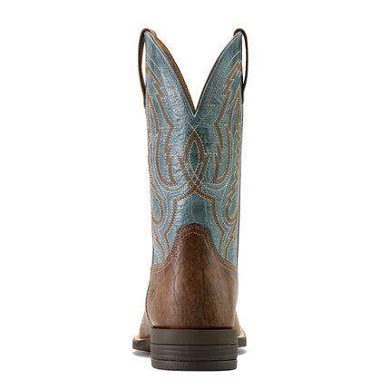 Ariat Mens Steadfast Wide Square Toe Leather Cowboy Boot – Comfortable All-Day Western Work Boot