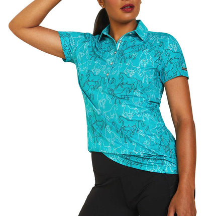 Ariat Women's Motif Polo Shirt, Viridian Green